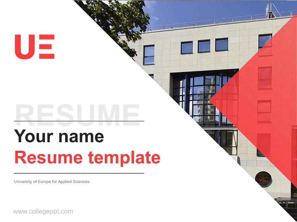 University of Europe for Applied Sciences Resume PPT Template4:3 ratio PPT effect preview image5