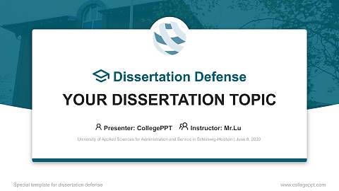 University of Applied Sciences for Administration and Service in Schleswig-Holstein Graduation Thesis Defense PPT Template