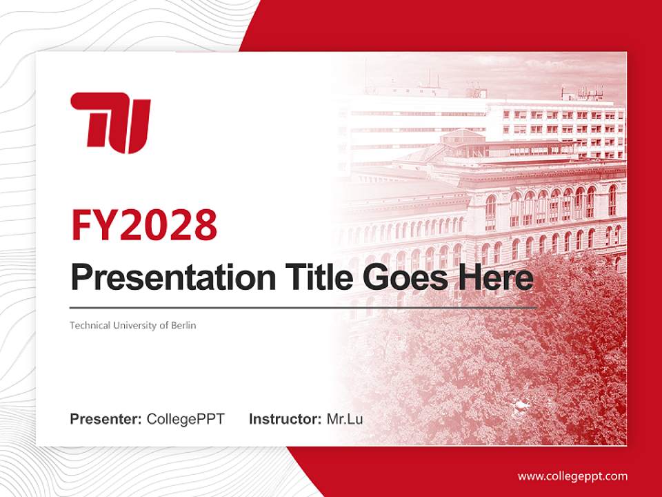 Technical University of Berlin Academic Presentation/Research Findings Report PPT Template4:3 ratio PPT effect preview image5