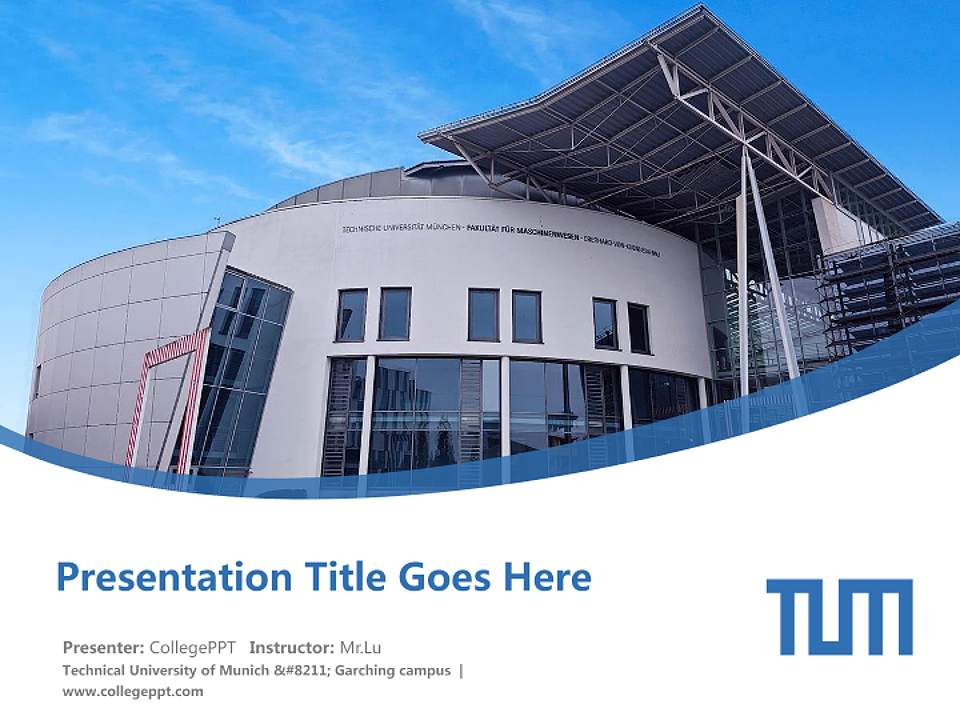 Technical University of Munich – Garching campus Course/Courseware Creation PPT Template4:3 ratio PPT effect preview image5