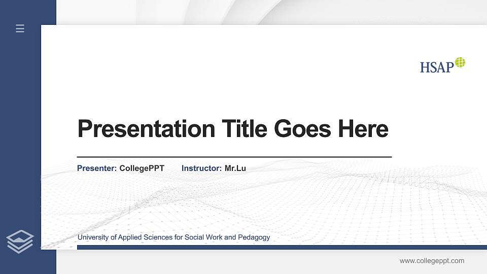 University of Applied Sciences for Social Work and Pedagogy Thesis Proposal/Graduation Defense PPT Template16:9 ratio PPT effect preview image