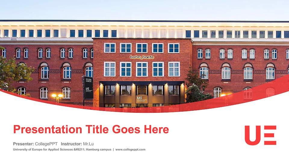 University of Europe for Applied Sciences – Hamburg campus Course/Courseware Creation PPT Template16:9 ratio PPT effect preview image