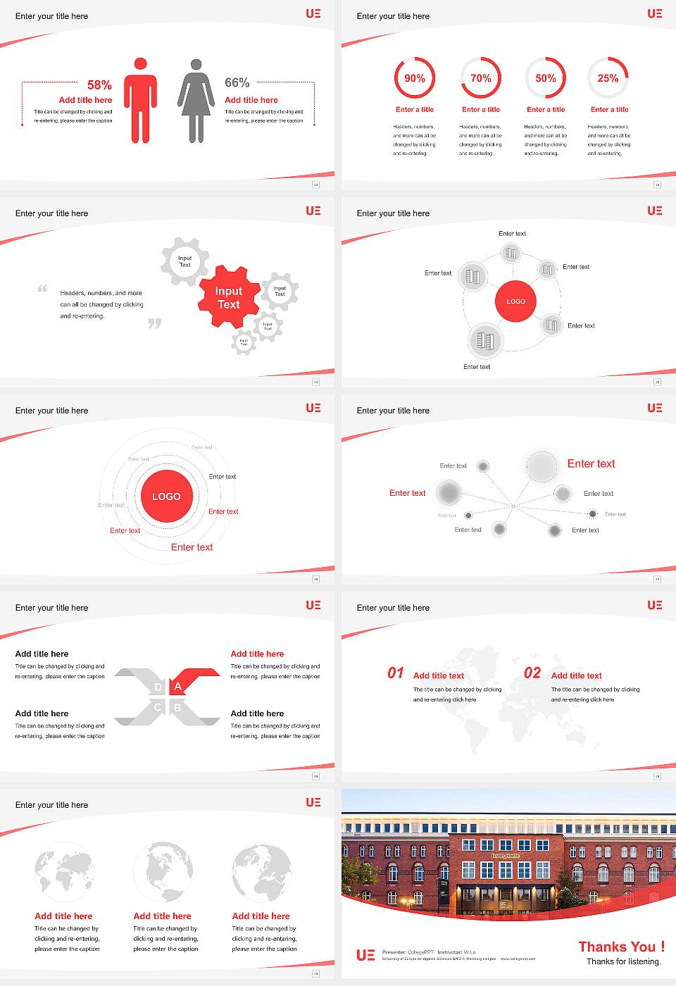University of Europe for Applied Sciences – Hamburg campus Course/Courseware Creation PPT Template16:9 ratio PPT effect preview image4