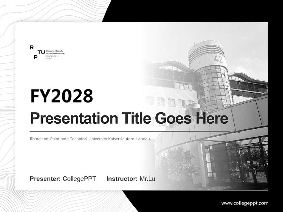 Rhineland-Palatinate Technical University Kaiserslautern-Landau Academic Presentation/Research Findings Report PPT Template4:3 ratio PPT effect preview image5