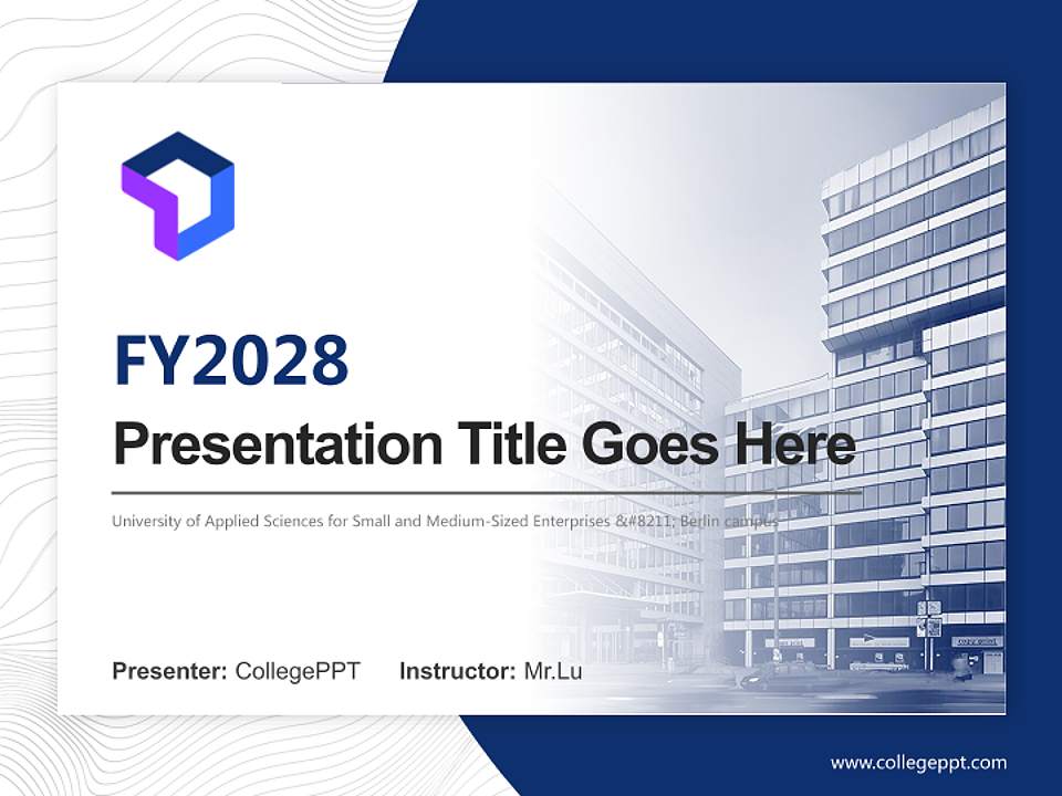 University of Applied Sciences for Small and Medium-Sized Enterprises – Berlin campus Academic Presentation/Research Findings Report PPT Template4:3 ratio PPT effect preview image5