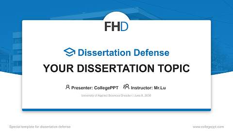 University of Applied Sciences Dresden Graduation Thesis Defense PPT Template