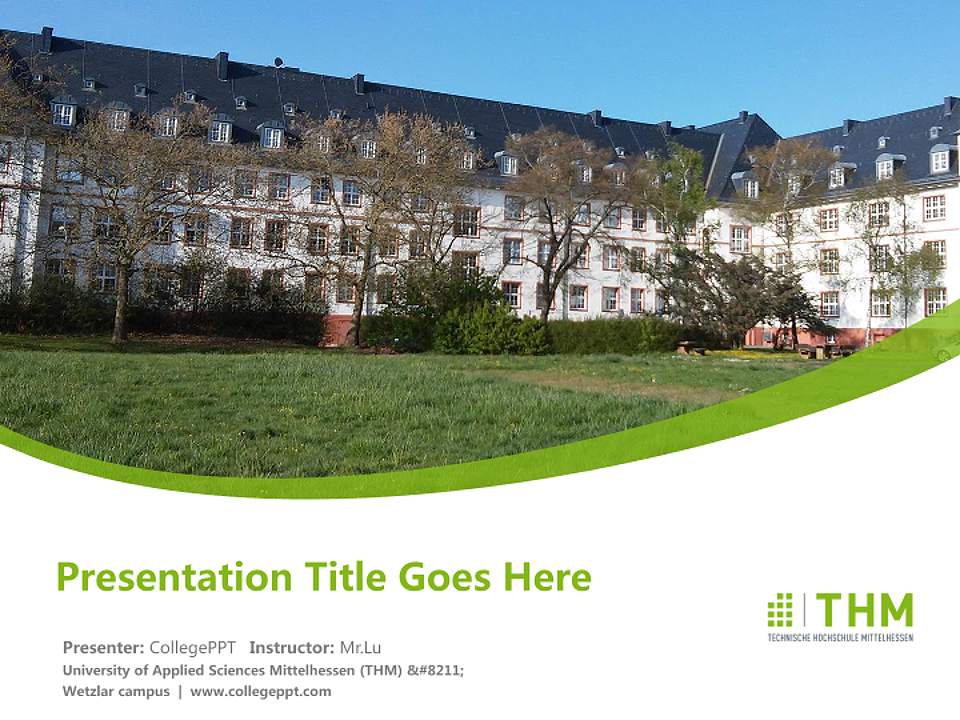 University of Applied Sciences Mittelhessen (THM) – Wetzlar campus Course/Courseware Creation PPT Template4:3 ratio PPT effect preview image5