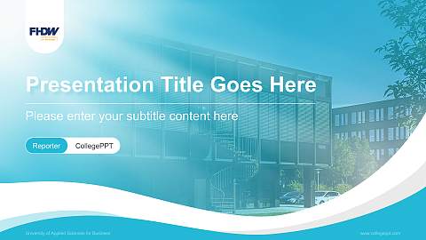 University of Applied Sciences for Business Lecture Sharing and Networking Event PPT Template