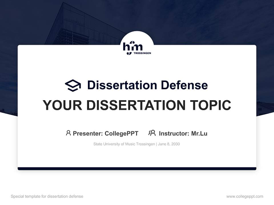 State University of Music Trossingen Graduation Thesis Defense PPT Template4:3 ratio PPT effect preview image7