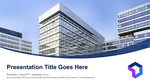 University of Applied Sciences for Small and Medium-Sized Enterprises – Berlin campus Course/Courseware Creation PPT Template