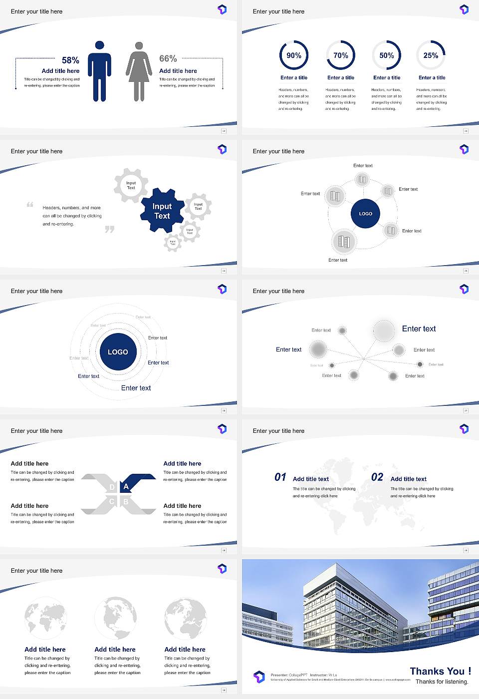 University of Applied Sciences for Small and Medium-Sized Enterprises – Berlin campus Course/Courseware Creation PPT Template16:9 ratio PPT effect preview image4