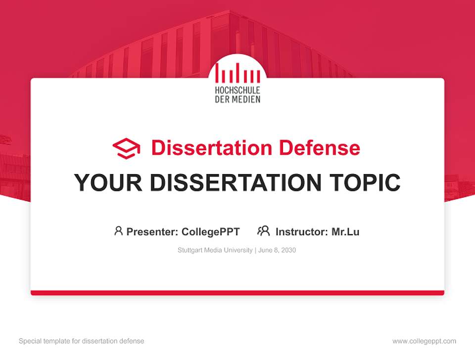 Stuttgart Media University Graduation Thesis Defense PPT Template4:3 ratio PPT effect preview image7