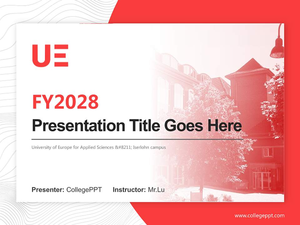 University of Europe for Applied Sciences – Iserlohn campus Academic Presentation/Research Findings Report PPT Template4:3 ratio PPT effect preview image5