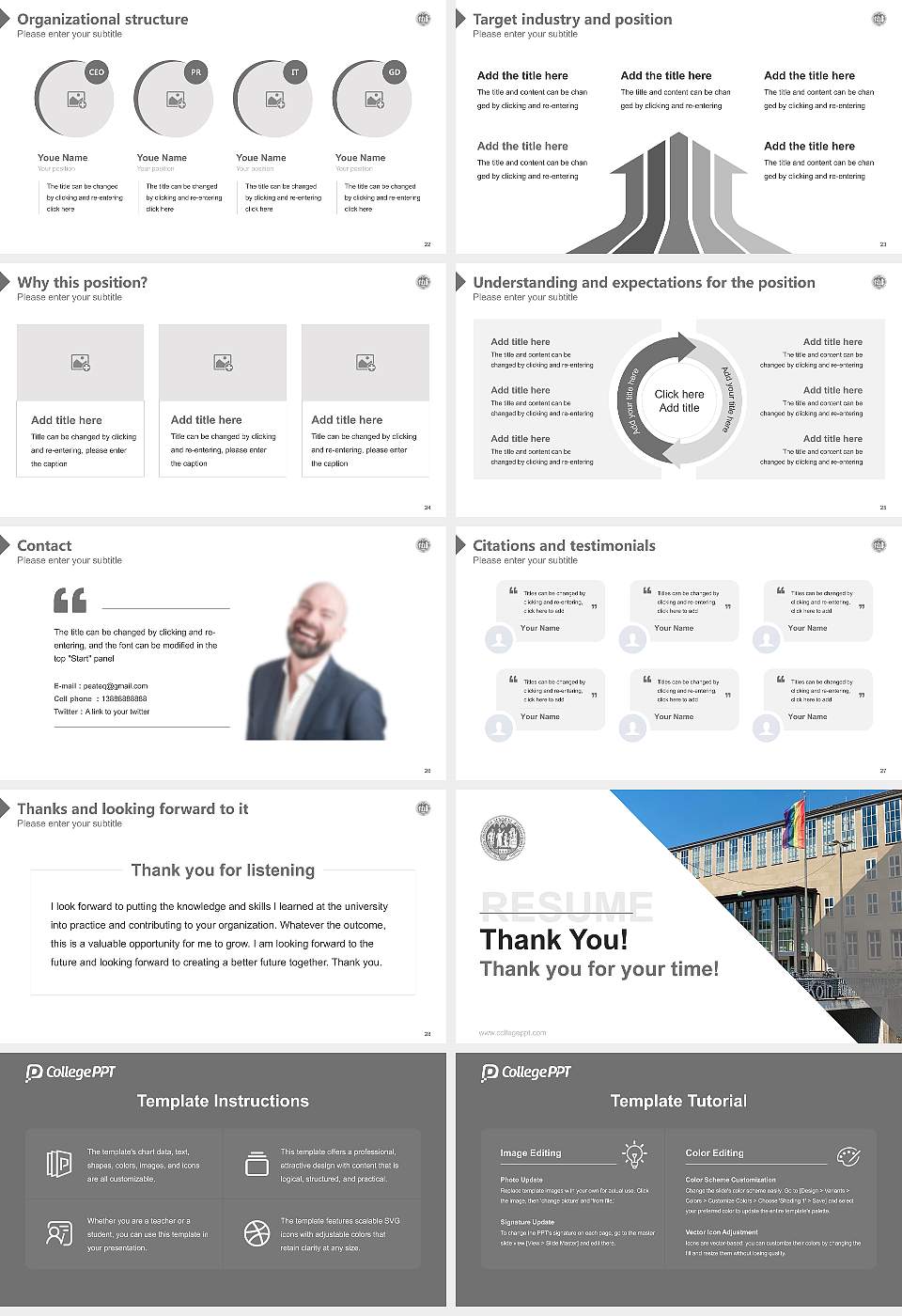 University of Cologne Resume PPT Template16:9 ratio PPT effect preview image4