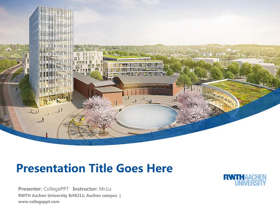 RWTH Aachen University – Aachen campus Course/Courseware Creation PPT Template4:3 ratio PPT effect preview image5