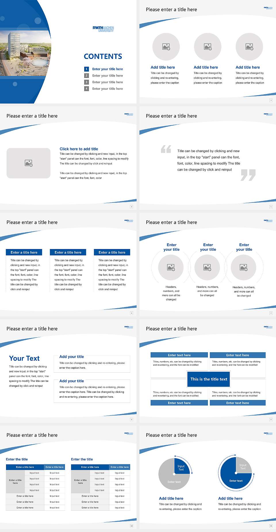 RWTH Aachen University – Aachen campus Course/Courseware Creation PPT Template4:3 ratio PPT effect preview image2