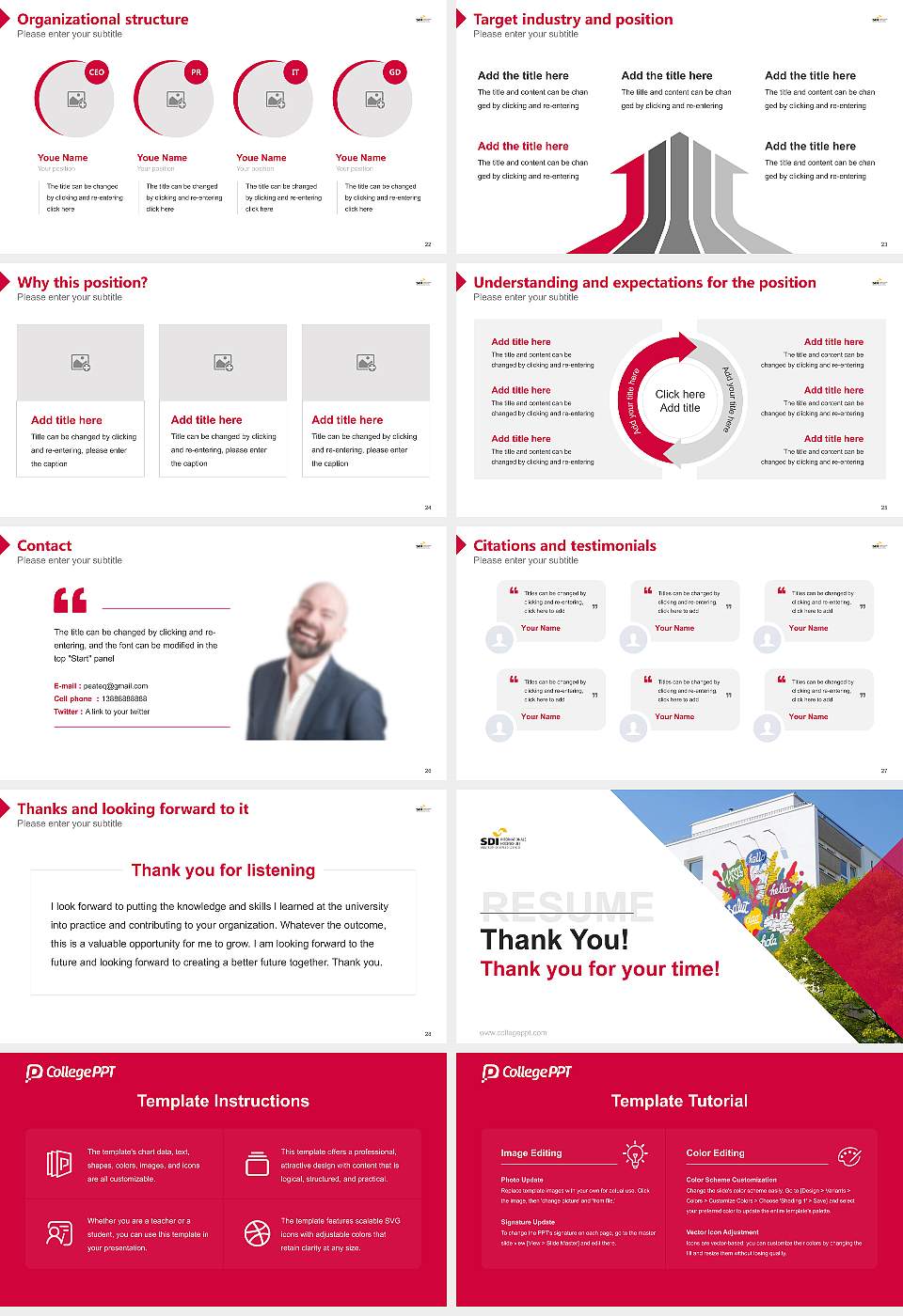 SDI Munich International University of Applied Sciences Resume PPT Template16:9 ratio PPT effect preview image4