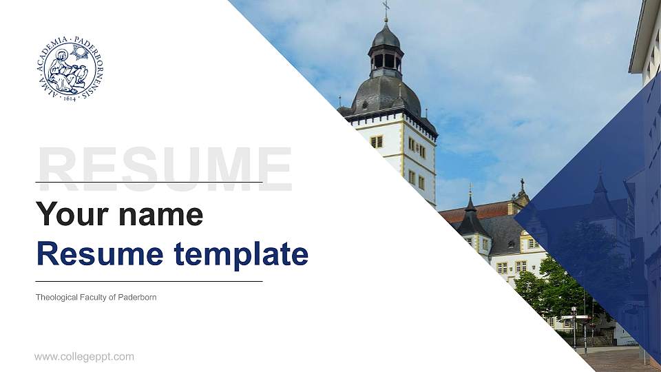 Theological Faculty of Paderborn Resume PPT Template16:9 ratio PPT effect preview image