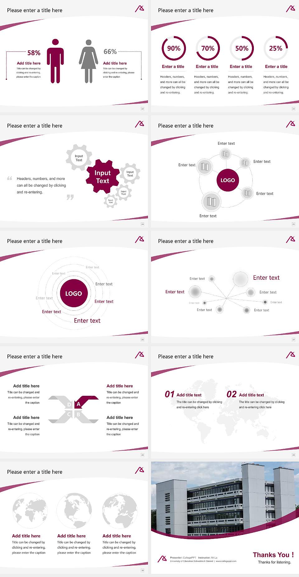 University of Education Schwäbisch Gmünd Course/Courseware Creation PPT Template4:3 ratio PPT effect preview image4