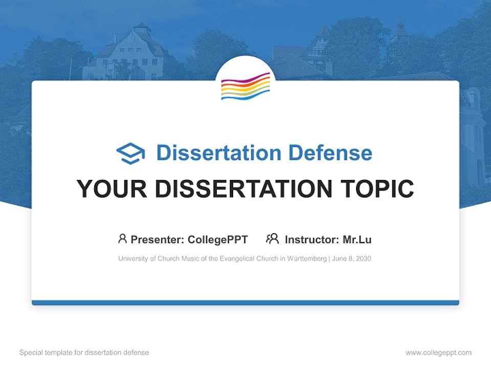 University of Church Music of the Evangelical Church in Württemberg Graduation Thesis Defense PPT Template4:3 ratio PPT effect preview image7