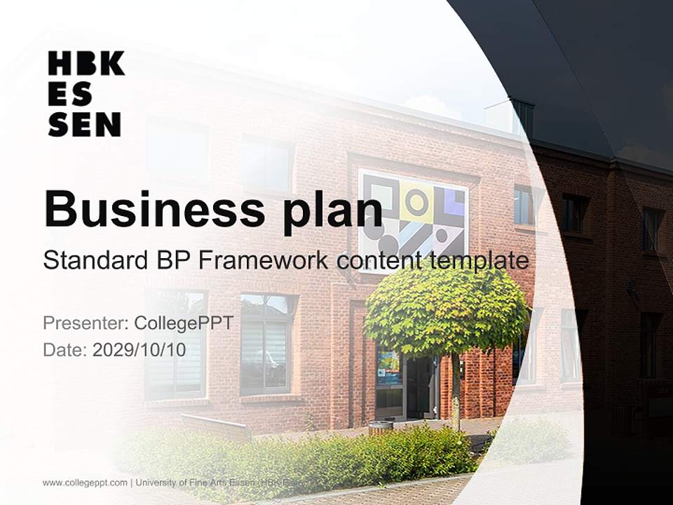 University of Fine Arts Essen (HBK Essen) Competition/Entrepreneurship Contest PPT Template4:3 ratio PPT effect preview image9