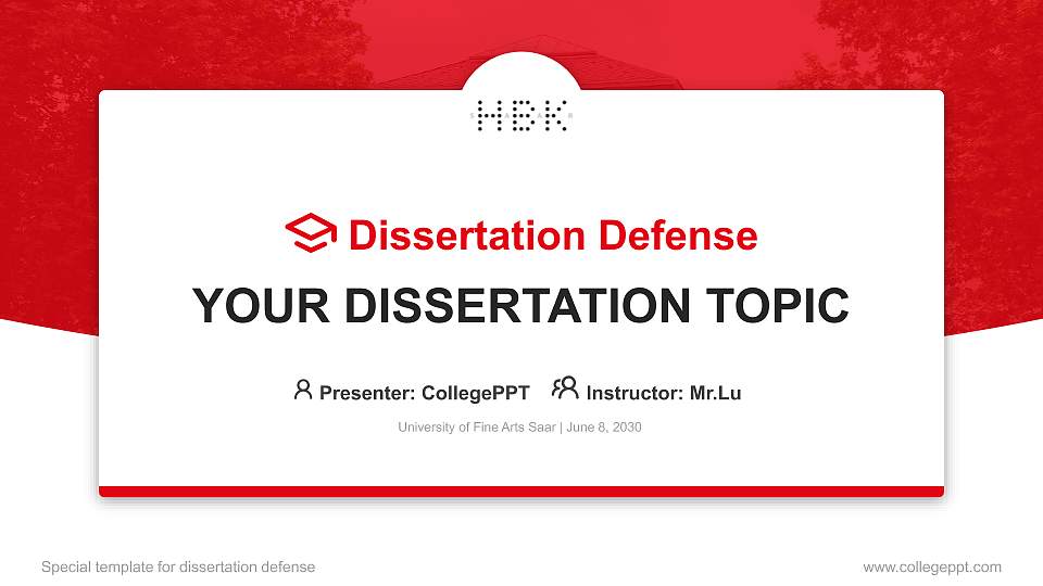 University of Fine Arts Saar Graduation Thesis Defense PPT Template16:9 ratio PPT effect preview image