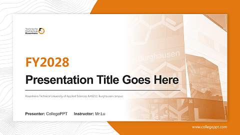 Rosenheim Technical University of Applied Sciences – Burghausen campus Academic Presentation/Research Findings Report PPT Template