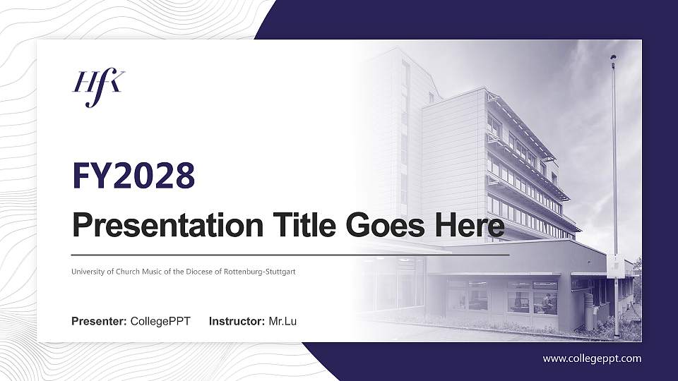 University of Church Music of the Diocese of Rottenburg-Stuttgart Academic Presentation/Research Findings Report PPT Template16:9 ratio PPT effect preview image