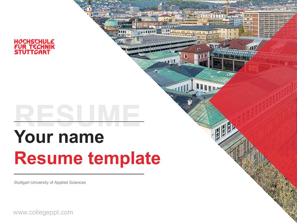 Stuttgart University of Applied Sciences Resume PPT Template4:3 ratio PPT effect preview image5
