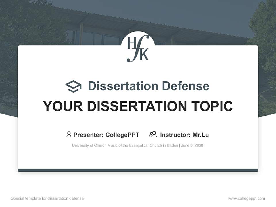 University of Church Music of the Evangelical Church in Baden Graduation Thesis Defense PPT Template4:3 ratio PPT effect preview image7
