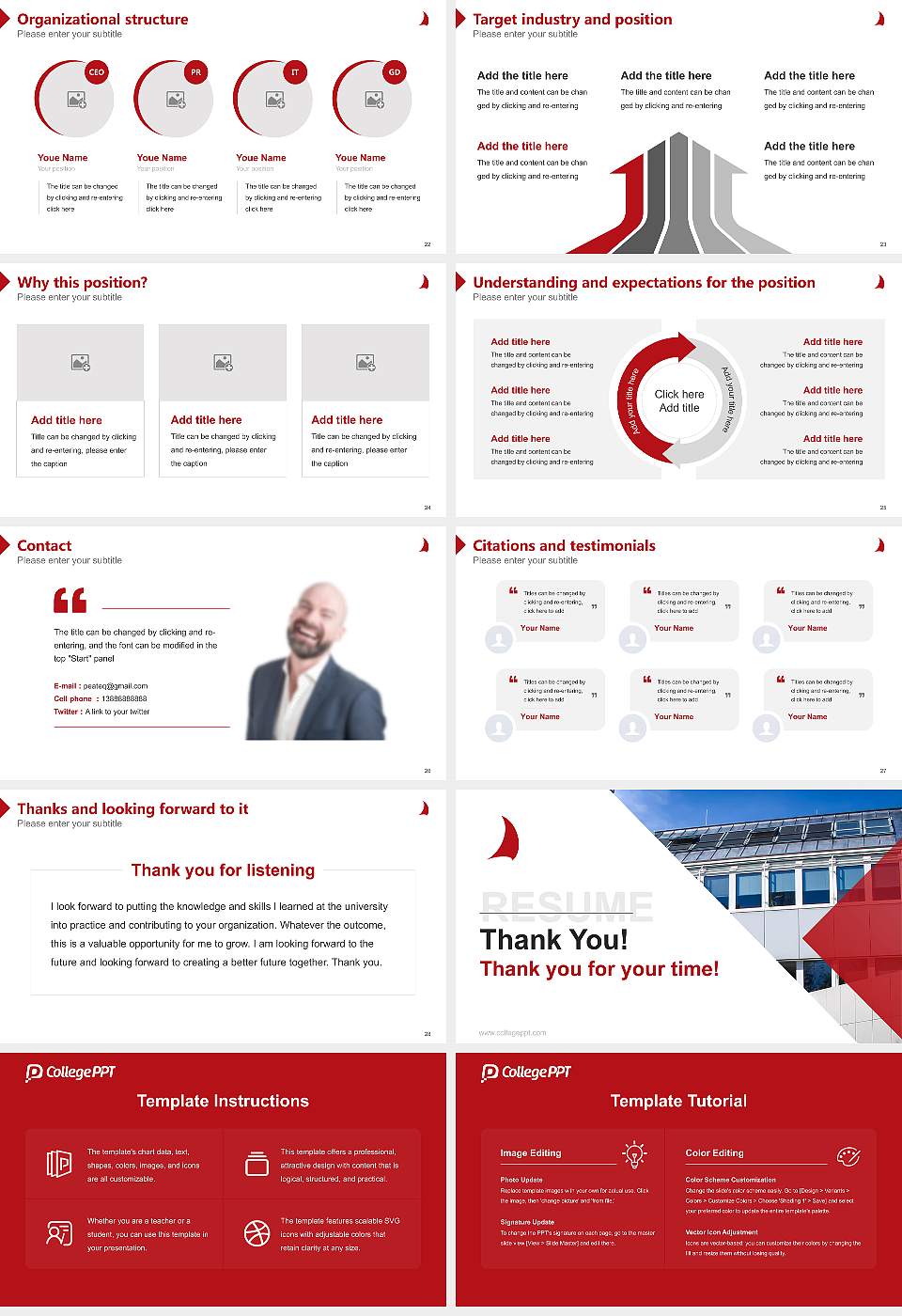 University of Applied Management Resume PPT Template16:9 ratio PPT effect preview image4