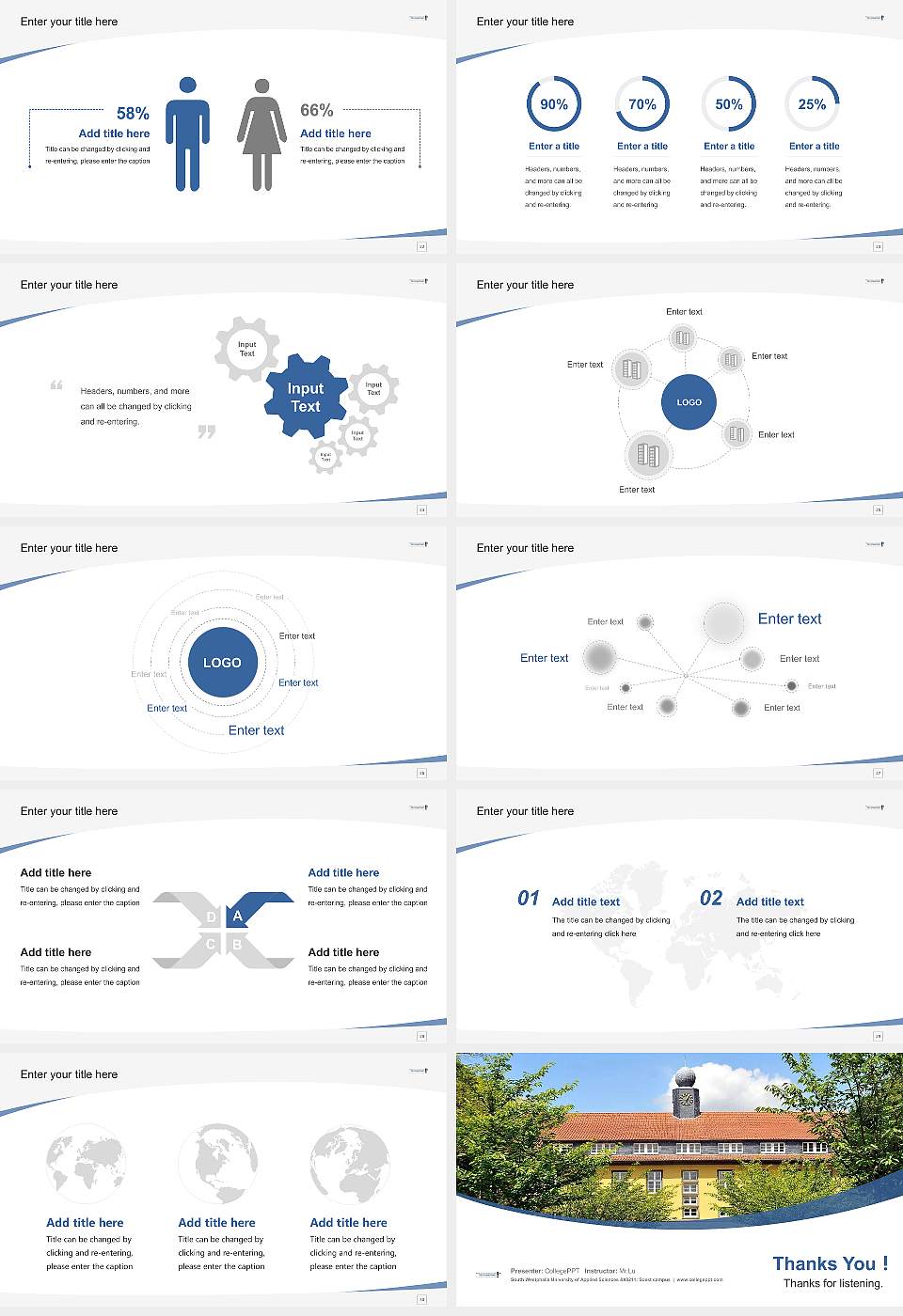 South Westphalia University of Applied Sciences – Soest campus Course/Courseware Creation PPT Template16:9 ratio PPT effect preview image4