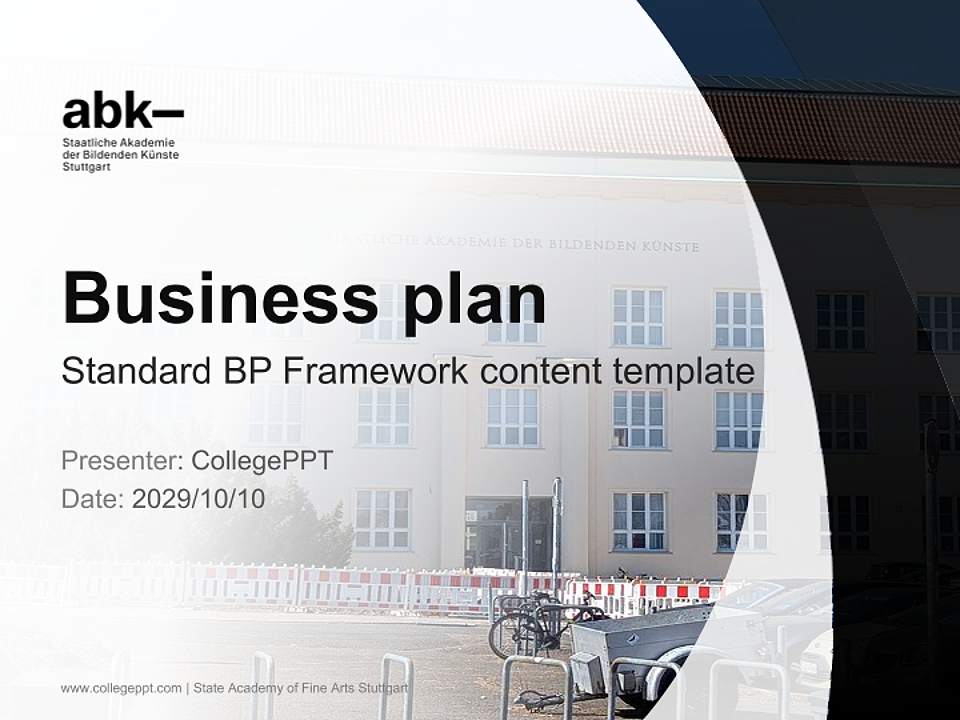 State Academy of Fine Arts Stuttgart Competition/Entrepreneurship Contest PPT Template4:3 ratio PPT effect preview image9