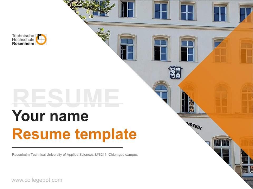 Rosenheim Technical University of Applied Sciences – Chiemgau campus Resume PPT Template4:3 ratio PPT effect preview image5