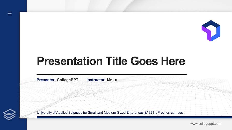 University of Applied Sciences for Small and Medium-Sized Enterprises – Frechen campus Thesis Proposal/Graduation Defense PPT Template16:9 ratio PPT effect preview image