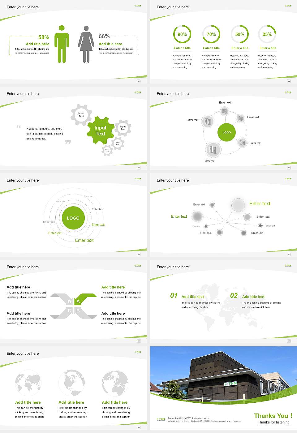 University of Applied Sciences Mittelhessen (THM) – Friedberg campus Course/Courseware Creation PPT Template16:9 ratio PPT effect preview image4