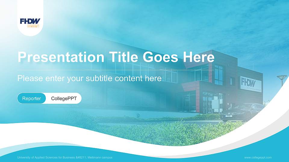 University of Applied Sciences for Business – Mettmann campus Lecture Sharing and Networking Event PPT Template16:9 ratio PPT effect preview image