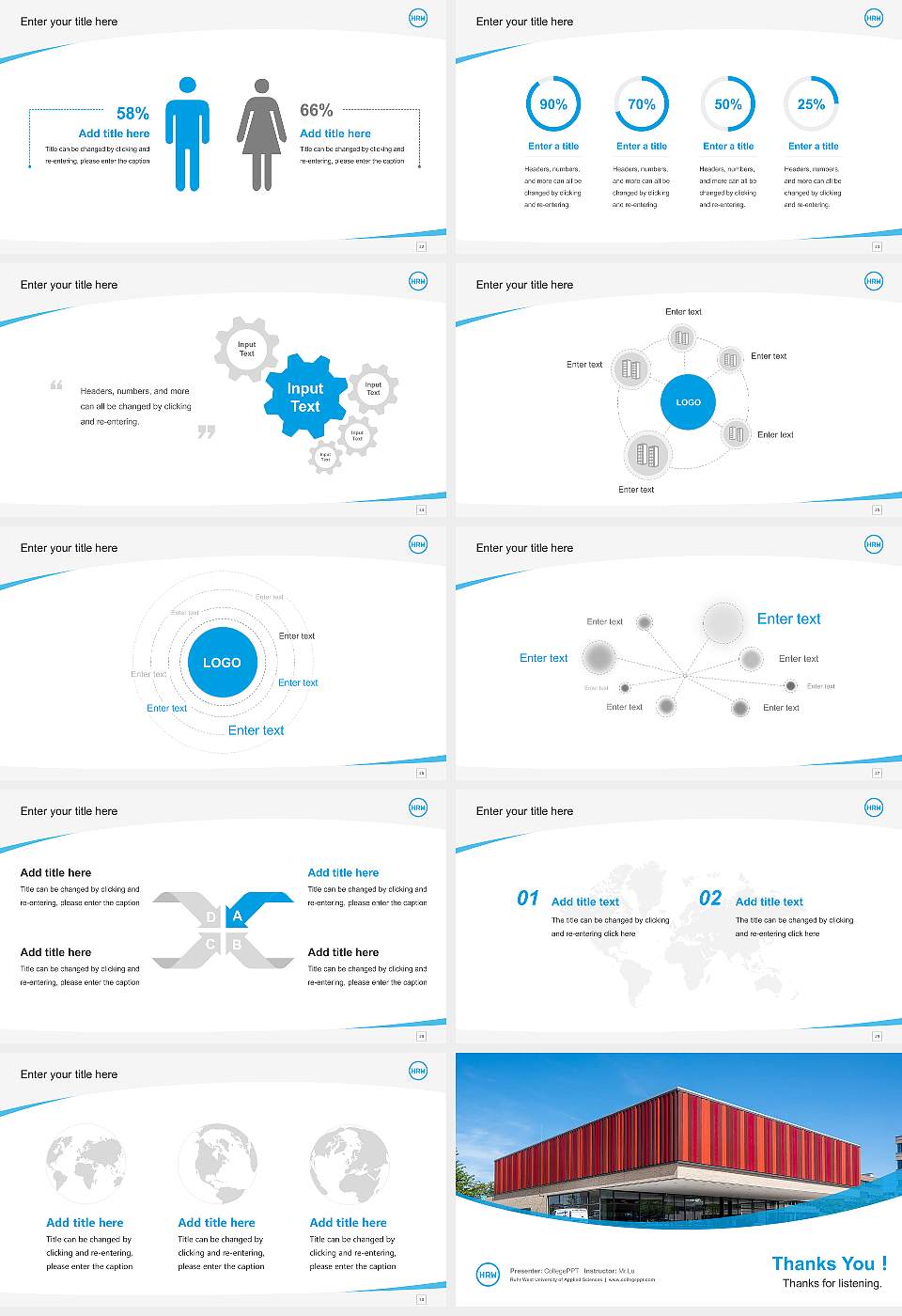Ruhr West University of Applied Sciences Course/Courseware Creation PPT Template16:9 ratio PPT effect preview image4