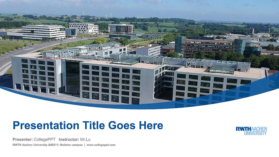 RWTH Aachen University – Melaten campus Course/Courseware Creation PPT Template16:9 ratio PPT effect preview image