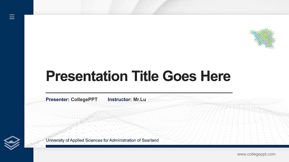 University of Applied Sciences for Administration of Saarland Thesis Proposal/Graduation Defense PPT Template16:9 ratio PPT effect preview image