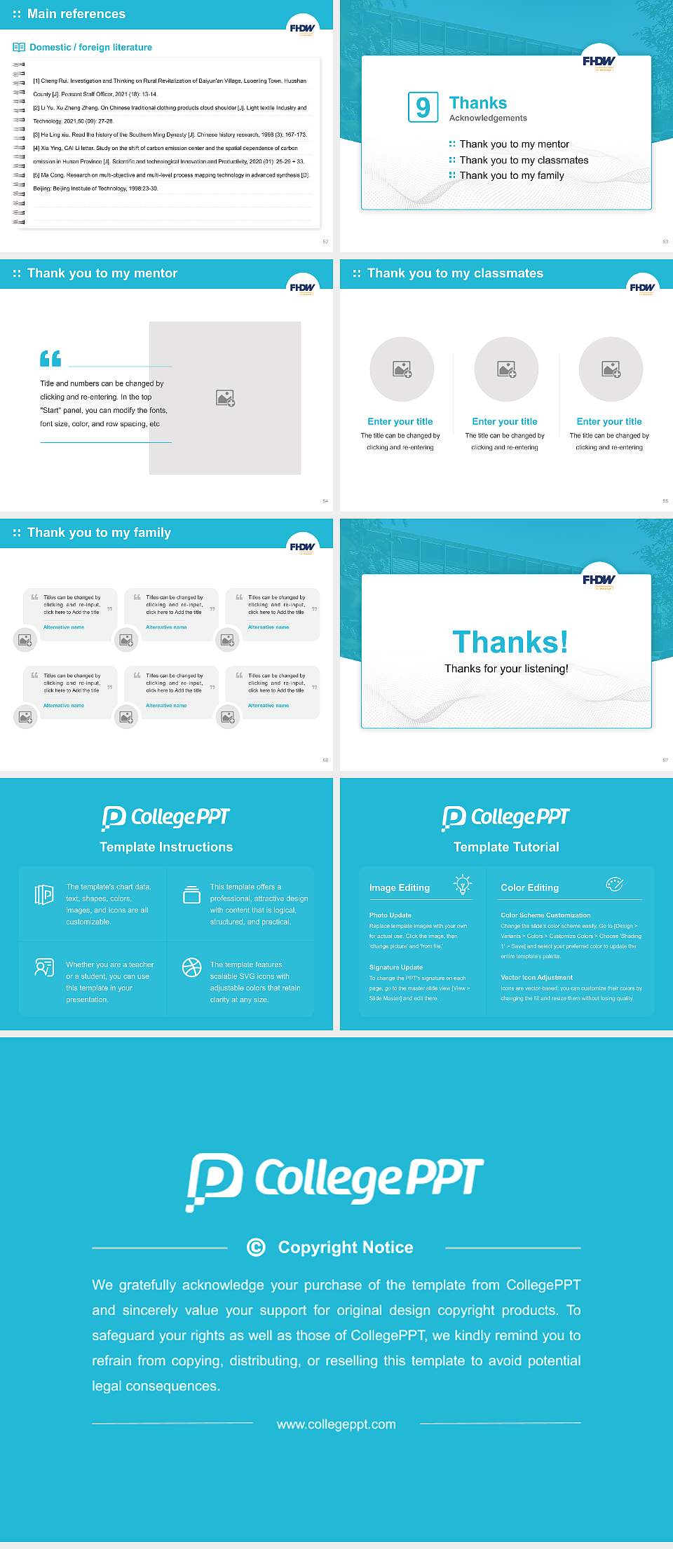 University of Applied Sciences for Business Graduation Thesis Defense PPT Template4:3 ratio PPT effect preview image7