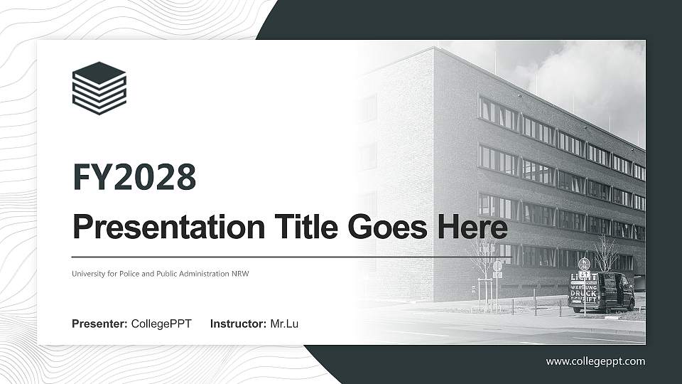 University for Police and Public Administration NRW Academic Presentation/Research Findings Report PPT Template16:9 ratio PPT effect preview image