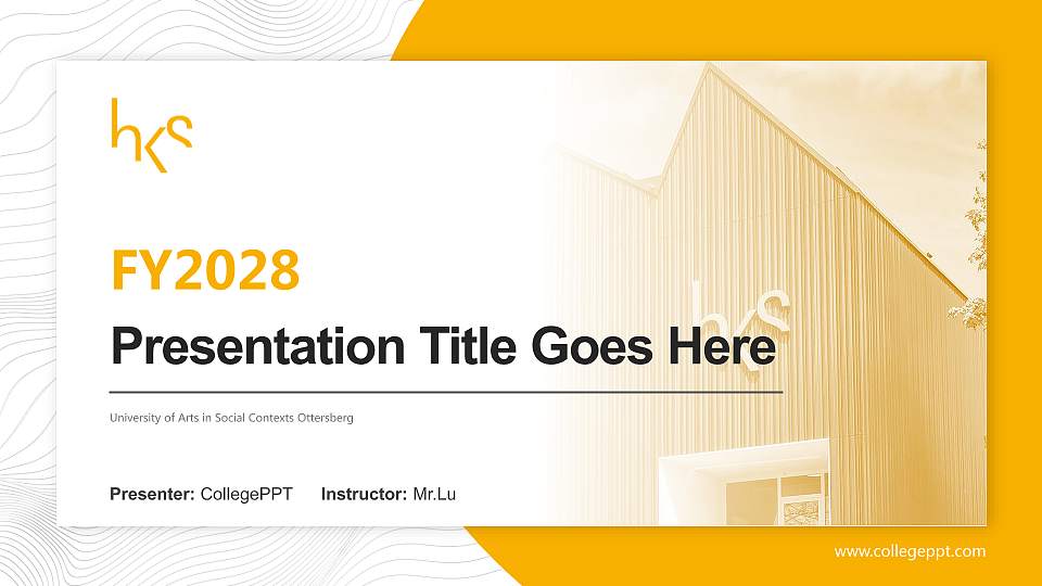 University of Arts in Social Contexts Ottersberg Academic Presentation/Research Findings Report PPT Template16:9 ratio PPT effect preview image