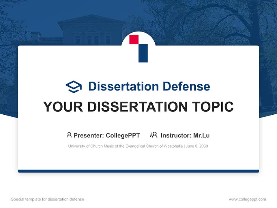 University of Church Music of the Evangelical Church of Westphalia Graduation Thesis Defense PPT Template4:3 ratio PPT effect preview image7