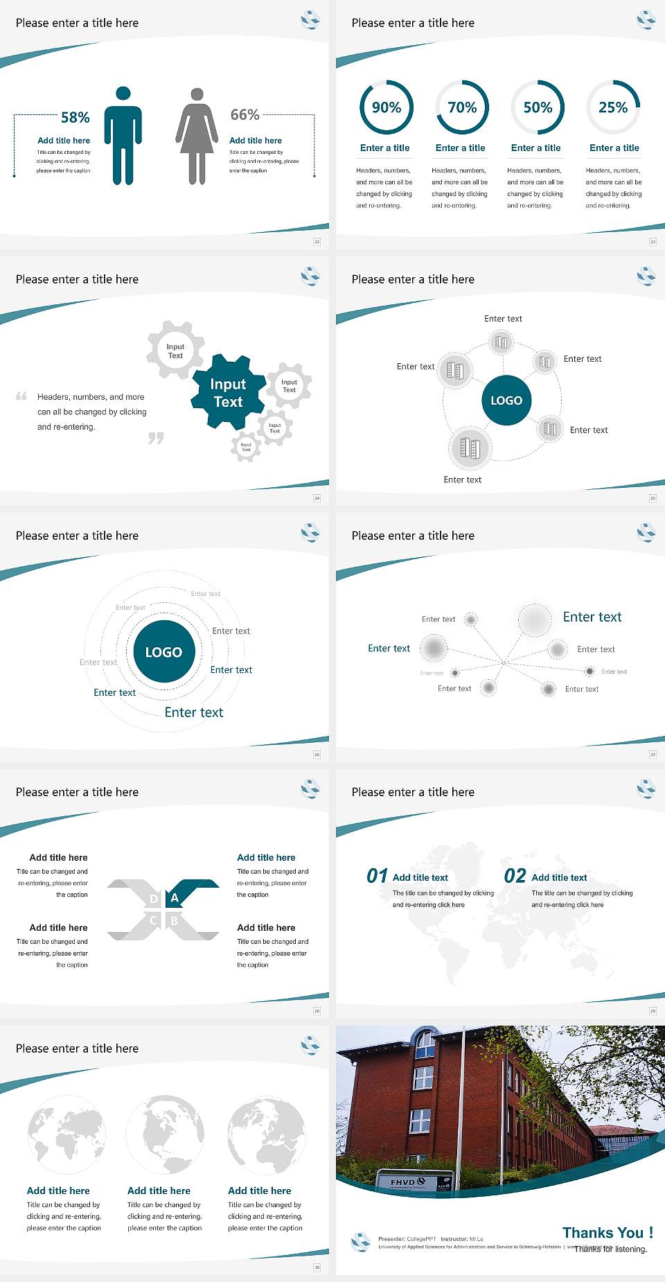 University of Applied Sciences for Administration and Service in Schleswig-Holstein Course/Courseware Creation PPT Template4:3 ratio PPT effect preview image4