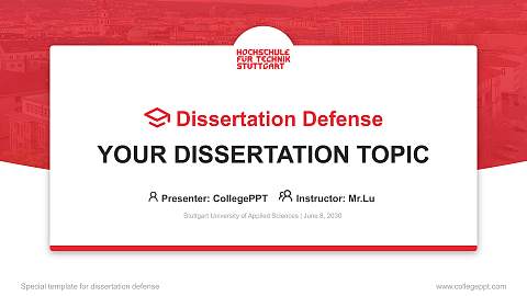 Stuttgart University of Applied Sciences Graduation Thesis Defense PPT Template