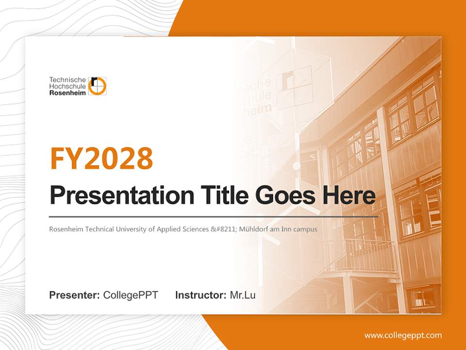 Rosenheim Technical University of Applied Sciences – Mühldorf am Inn campus Academic Presentation/Research Findings Report PPT Template4:3 ratio PPT effect preview image5