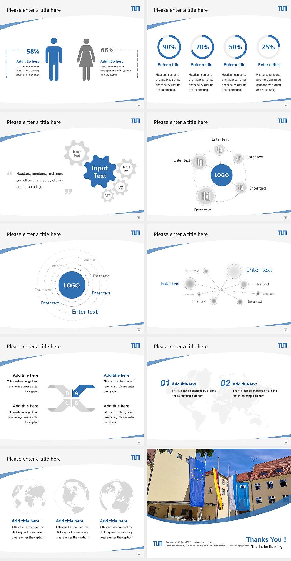 Technical University of Munich – Weihenstephan campus Course/Courseware Creation PPT Template4:3 ratio PPT effect preview image4