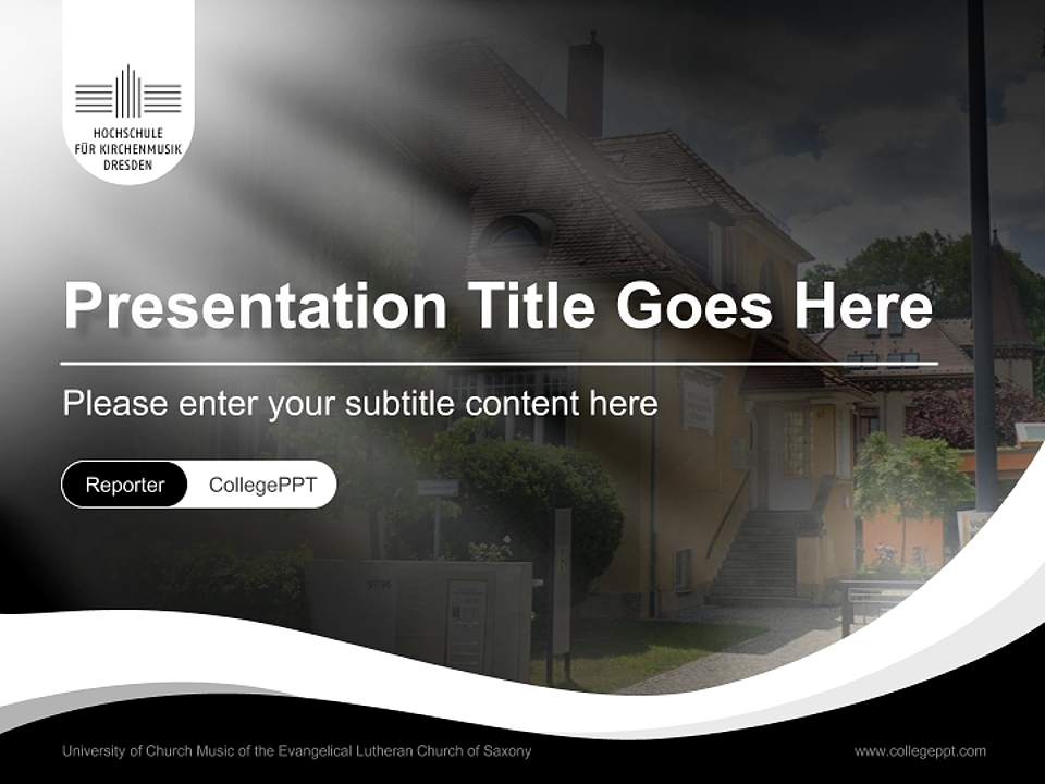 University of Church Music of the Evangelical Lutheran Church of Saxony Lecture Sharing and Networking Event PPT Template4:3 ratio PPT effect preview image4