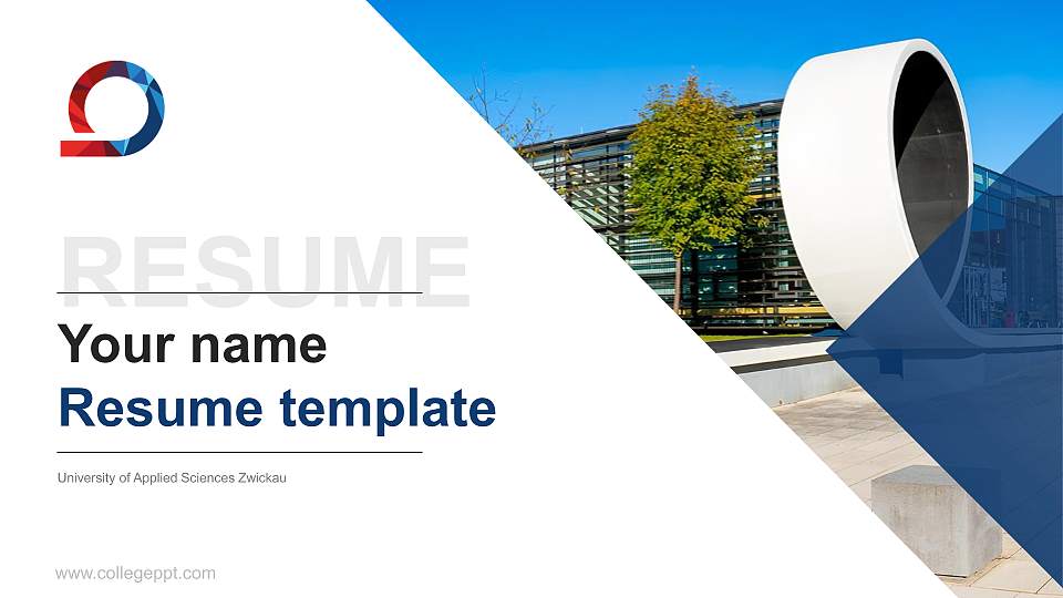 University of Applied Sciences Zwickau Resume PPT Template16:9 ratio PPT effect preview image